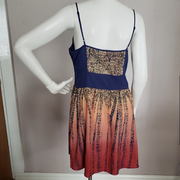 Urban Outfitters Ecotè Boho Ombré Spaghetti Strap Multicolored Mini Dress - Picture 6 of 16